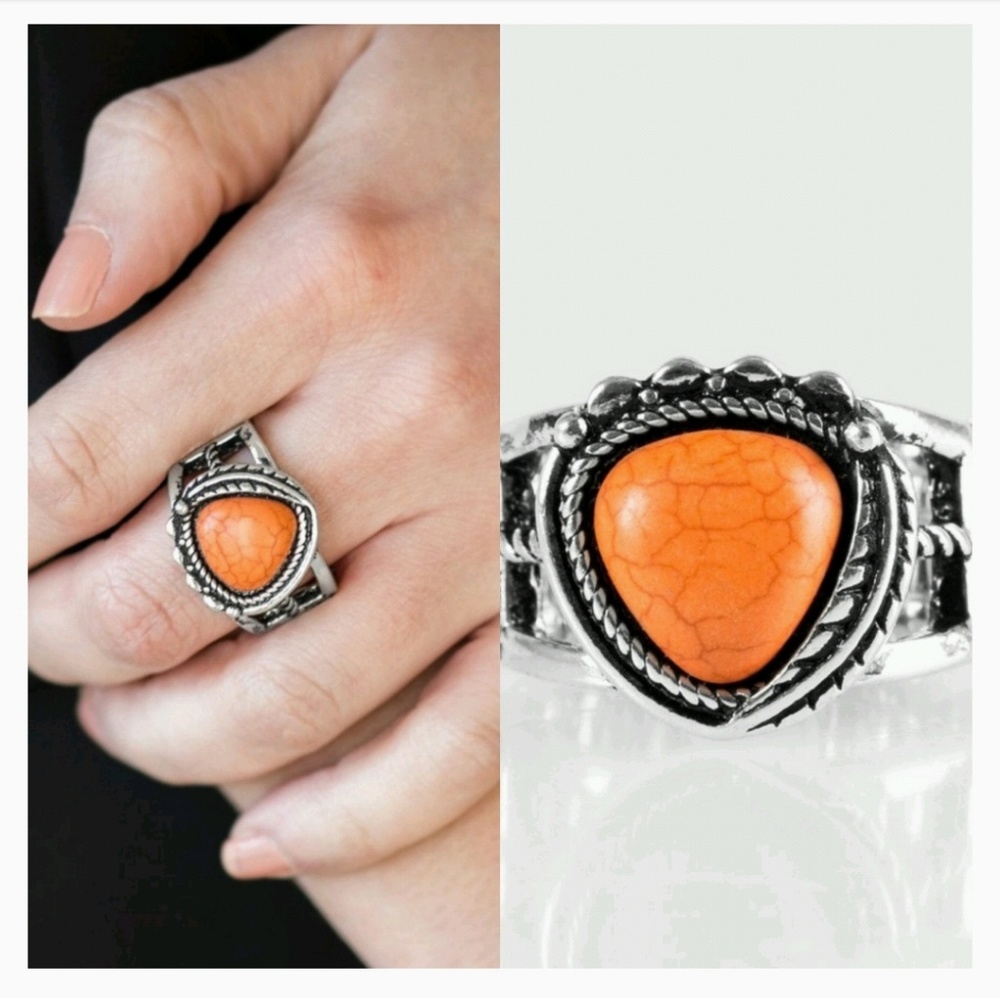 Paparazzi Cliff Climber One Size Orange Ring